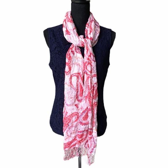 Everyday Living Pink Paisley Scarf - Picture 2 of 6